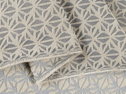 Grey colour geometric floral pattern velvet flock Easy Clean sofa, chair and curtain fabrics (Dual side)