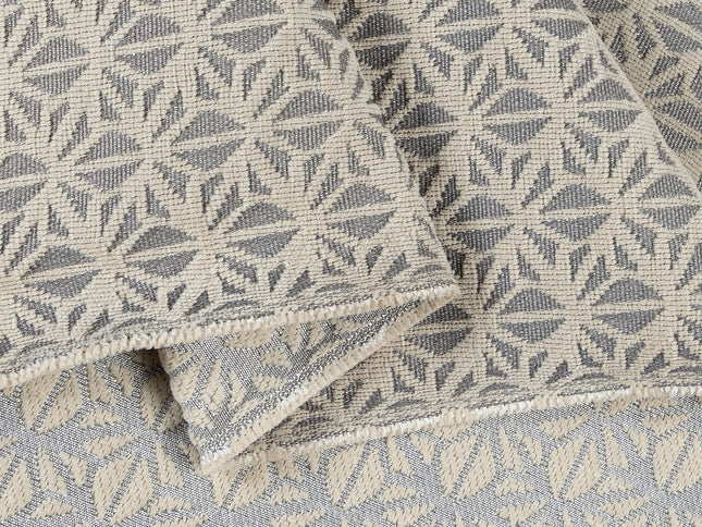 Grey colour geometric floral pattern velvet flock Easy Clean sofa, chair and curtain fabrics (Dual side)