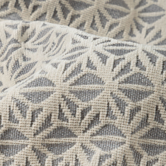Grey colour geometric floral pattern velvet flock Easy Clean sofa, chair and curtain fabrics (Dual side)
