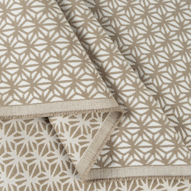 Beige colour geometric floral pattern velvet flock Easy Clean sofa, chair and curtain fabrics (Dual side)