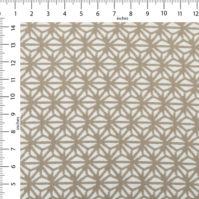 Beige colour geometric floral pattern velvet flock Easy Clean sofa, chair and curtain fabrics (Dual side)
