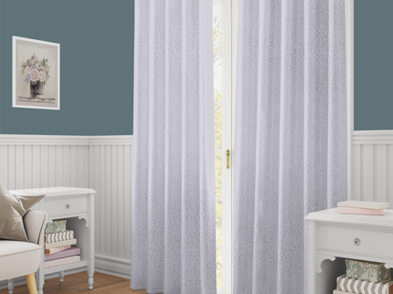 Silver Grey Colour Textured Velvet Flock Readymade Curtain