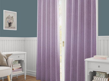 Pink Colour Textured Velvet Flock Readymade Curtain