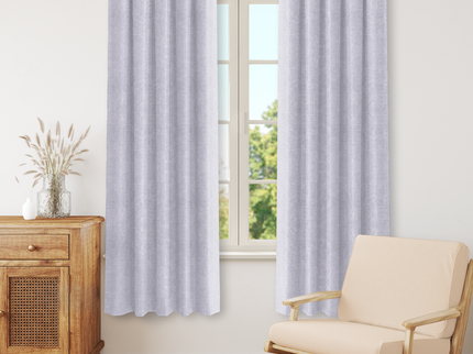 Silver Grey Colour Textured Velvet Flock Readymade Curtain