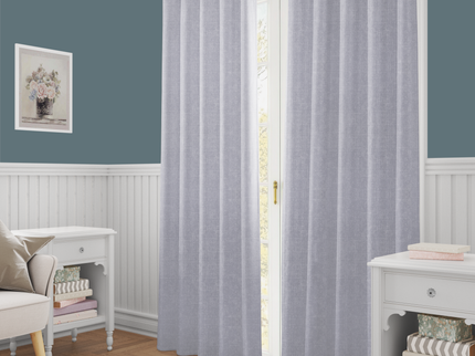 Silver Grey Colour Textured Velvet Flock Readymade Curtain
