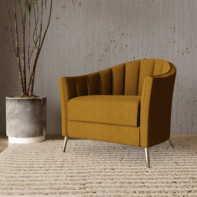 Ochre Dark Yellow Colour Textured Velvet Flock Easy Clean Sofa, Chair and Curtain Fabric
