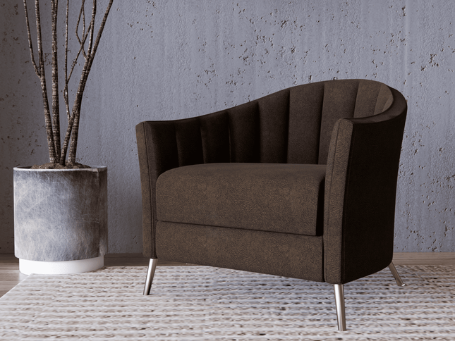 Dark Brown colour Colour Textured Velvet Flock Easy Clean Sofa, Chair and Curtain Fabric