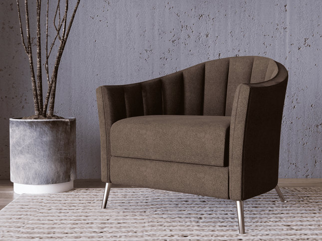 Brown Colour Textured Velvet Flock Easy Clean Sofa, Chair and Curtain Fabric