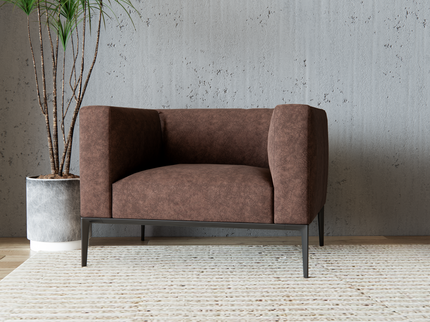 Caramel Brown Colour Textured Suede Sofa and Chair Fabric