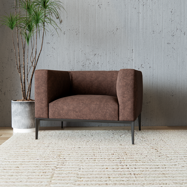 Caramel Brown Colour Textured Suede Sofa and Chair Fabric