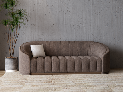Espresso Brown Colour Textured Suede Sofa and Chair Fabric