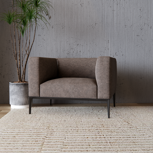 Espresso Brown Colour Textured Suede Sofa and Chair Fabric