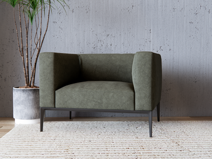 Tan Green Colour Textued Suede Sofa and Chair Fabric