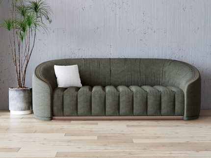 Tan Green Colour Textued Suede Sofa and Chair Fabric