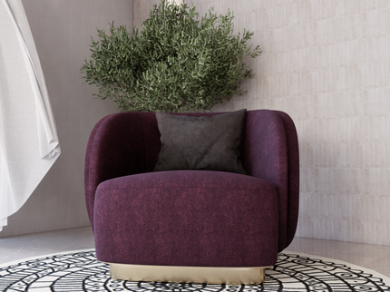 Dark Mauve Colour Textured Velvet Flock Easy Clean Sofa and Chair Fabric