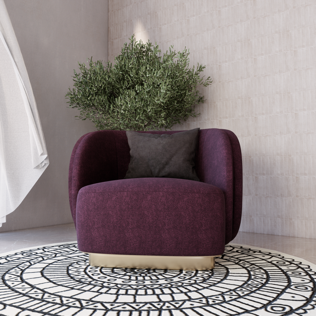 Dark Mauve Colour Textured Velvet Flock Easy Clean Sofa and Chair Fabric