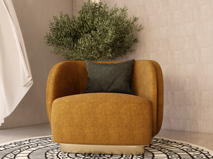 Ochre Yellow Colour Textured Velvet Flock Easy Clean Sofa and Chair Fabric