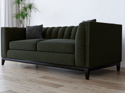Dark Olive Green Colour Textured Velvet Flock Easy Clean Sofa and Chair Fabric