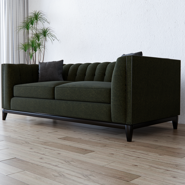 Dark Olive Green Colour Textured Velvet Flock Easy Clean Sofa and Chair Fabric