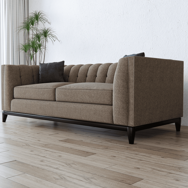Light Olive Beige Colour Textured Velvet Flock Easy Clean Sofa and Chair Fabric