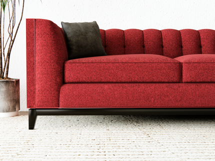 Cherry Red Colour Textured Velvet Flock Easy Clean Sofa and Chair Fabric