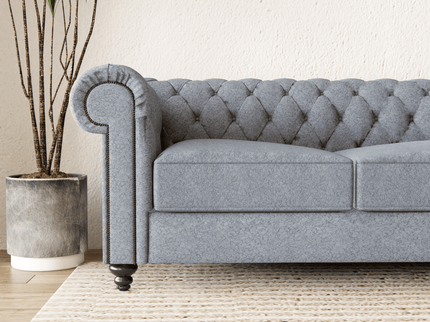 Cement Grey Colour Textured Velvet Flock Easy Clean Sofa and Chair Fabric