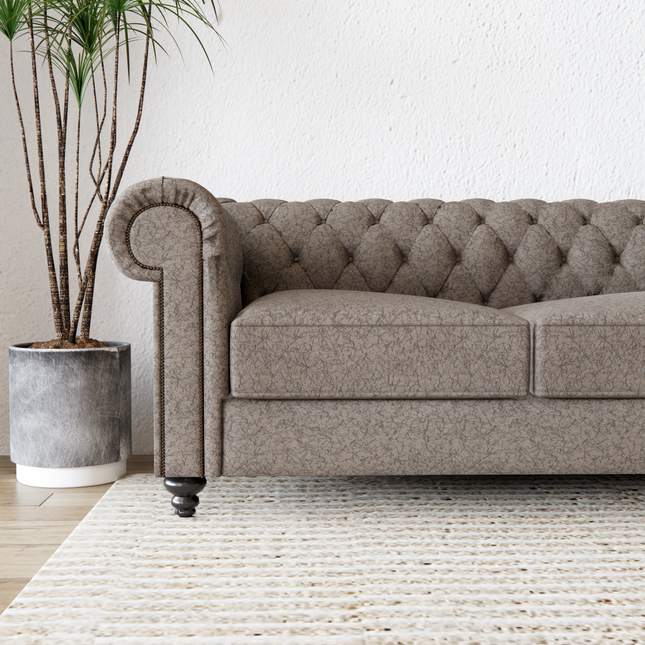 Beige Colour Textured Velvet Flock Easy Clean Sofa and Chair Fabric