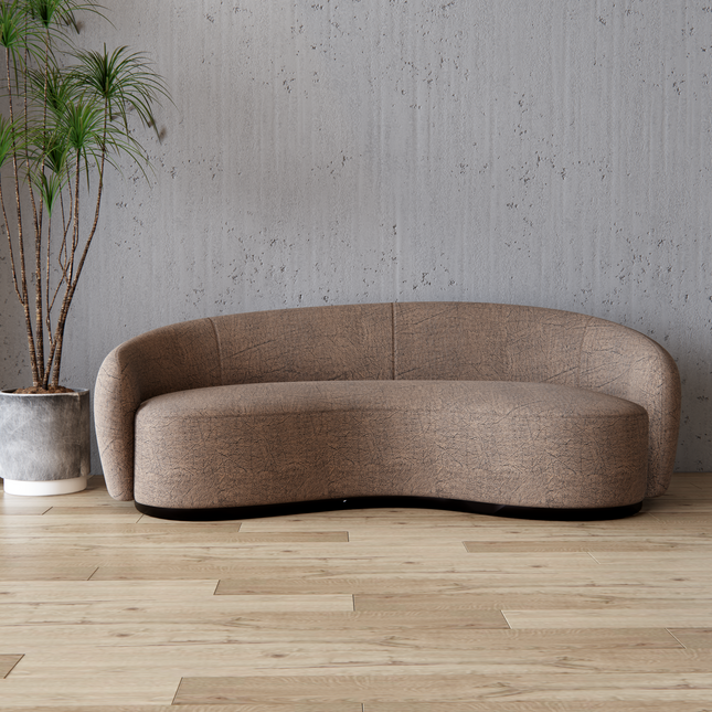 Wood Brown Colour Leather like Textured Suede Sofa and Chair Fabric