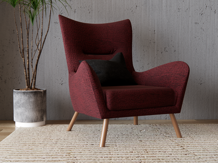 Burgundy Colour Leather like Textured Suede Sofa and Chair Fabric