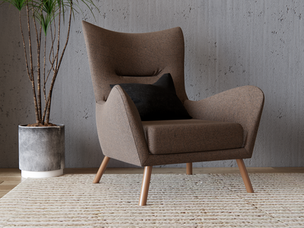 Wood Brown Colour Leather like Textured Suede Sofa and Chair Fabric