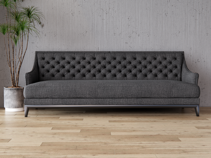 Charcoal Grey Colour Leather like Textured Suede Sofa and Chair Fabric