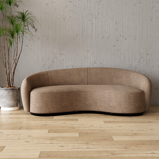 Brown Colour Leather like Textured Suede Sofa and Chair Fabric