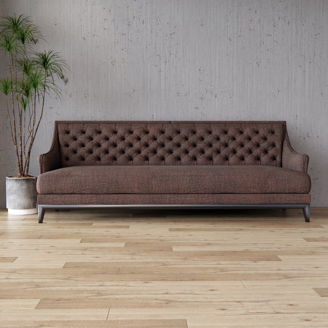 Mocha Brown Colour Leather like Textured Suede Sofa and Chair Fabric