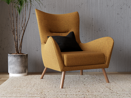 Mustard Yellow Colour Leather like Textured Suede Sofa and Chair Fabric