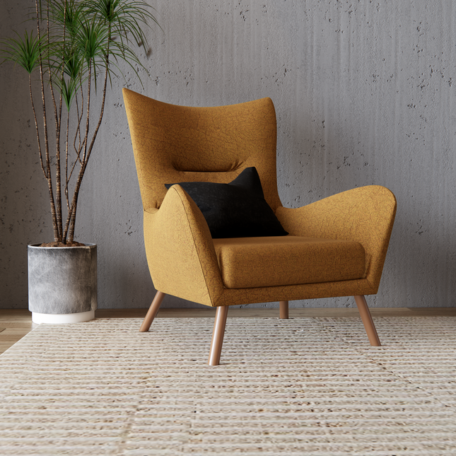 Mustard Yellow Colour Leather like Textured Suede Sofa and Chair Fabric