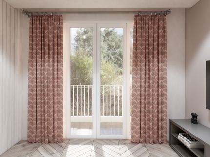 Lavender Grey and Rose Leaves Pattern Velvet Curtain Fabric printed