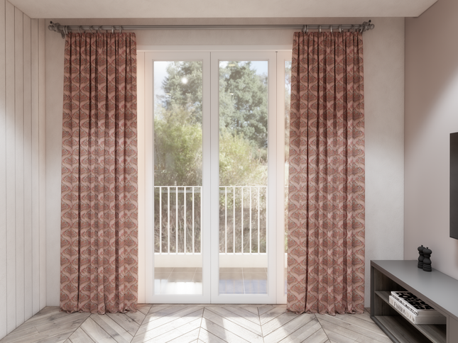 Lavender Grey and Rose Leaves Pattern Velvet Curtain Fabric printed