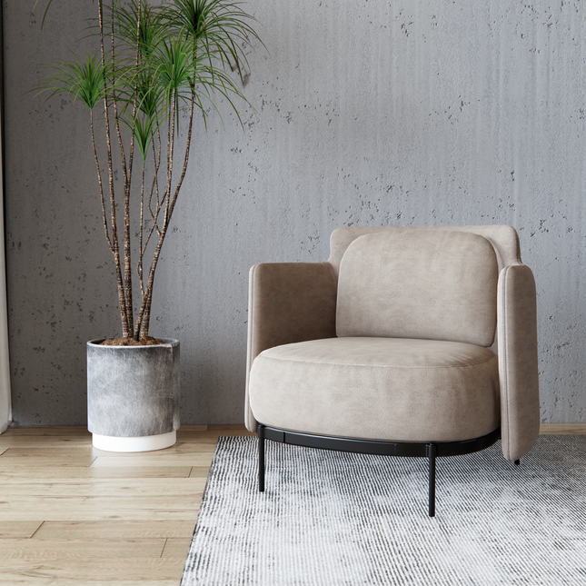 Light Beige Colour Leather Texture Suede Sofa and Chair Fabric