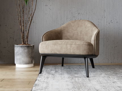 Medium Beige Colour Leather Texture Suede Sofa and Chair Fabric
