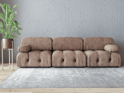Camel Brown Colour Leather Texture Suede Sofa and Chair Fabric
