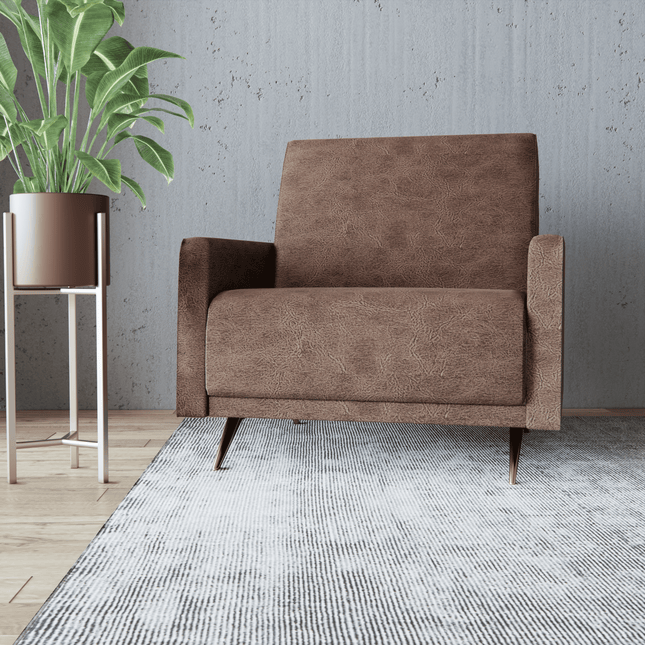 Camel Brown Colour Leather Texture Suede Sofa and Chair Fabric