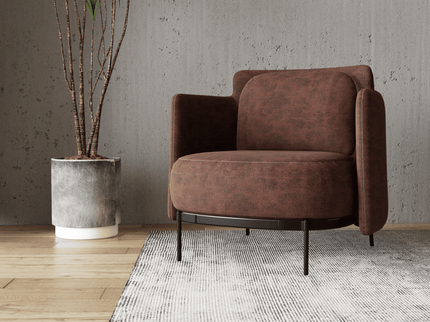 Bordeaux Brown Colour Leather Texture Suede Sofa and Chair Fabric
