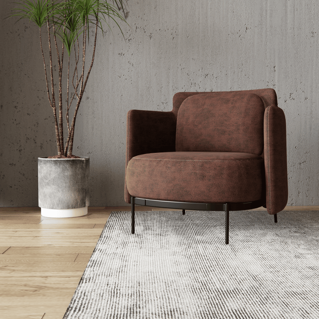 Bordeaux Brown Colour Leather Texture Suede Sofa and Chair Fabric