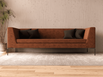 Rust Colour Leather Texture Suede Sofa and Chair Fabric
