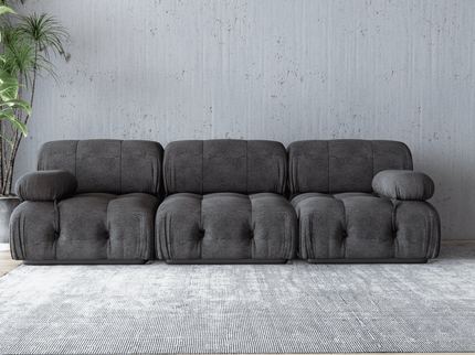 Medium Charcoal Grey Colour Leather Texture Suede Sofa and Chair Fabric