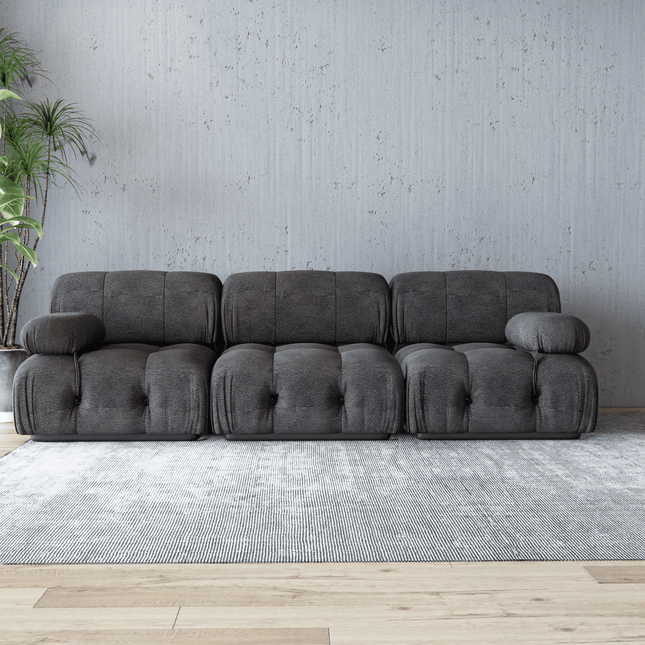 Medium Charcoal Grey Colour Leather Texture Suede Sofa and Chair Fabric