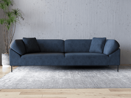 Charcoal Blue Colour Leather Texture Suede Sofa and Chair Fabric