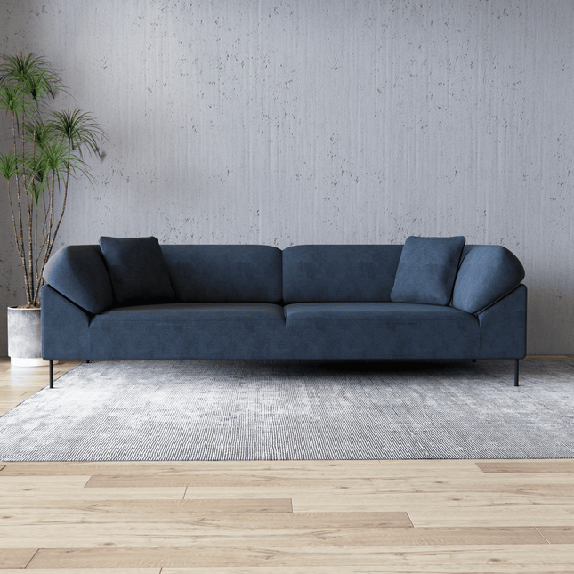 Charcoal Blue Colour Leather Texture Suede Sofa and Chair Fabric