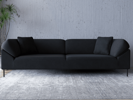 Charcoal Black Colour Leather Texture Suede Sofa and Chair Fabric