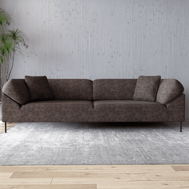 Olive Brown Colour Leather Texture Suede Sofa and Chair Fabric